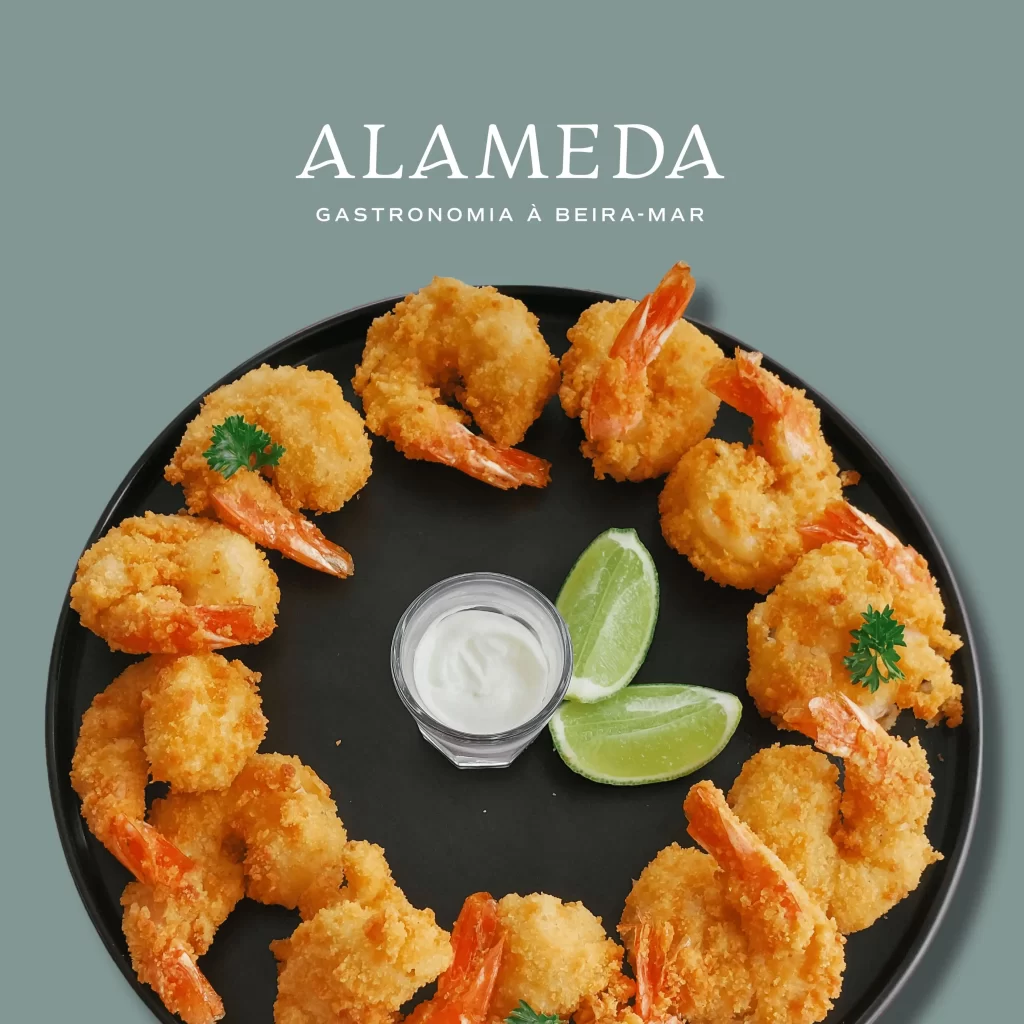 porção de camarão. porção de camarão na praia de Florianópolis.